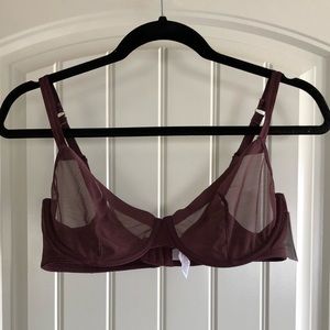 Sheer unlined underwire bra